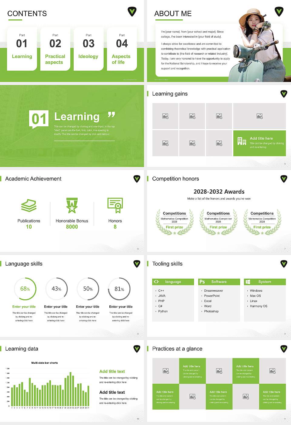 Visible Music College National Scholarship Defense PPT Template16:9 ratio PPT effect preview image2
