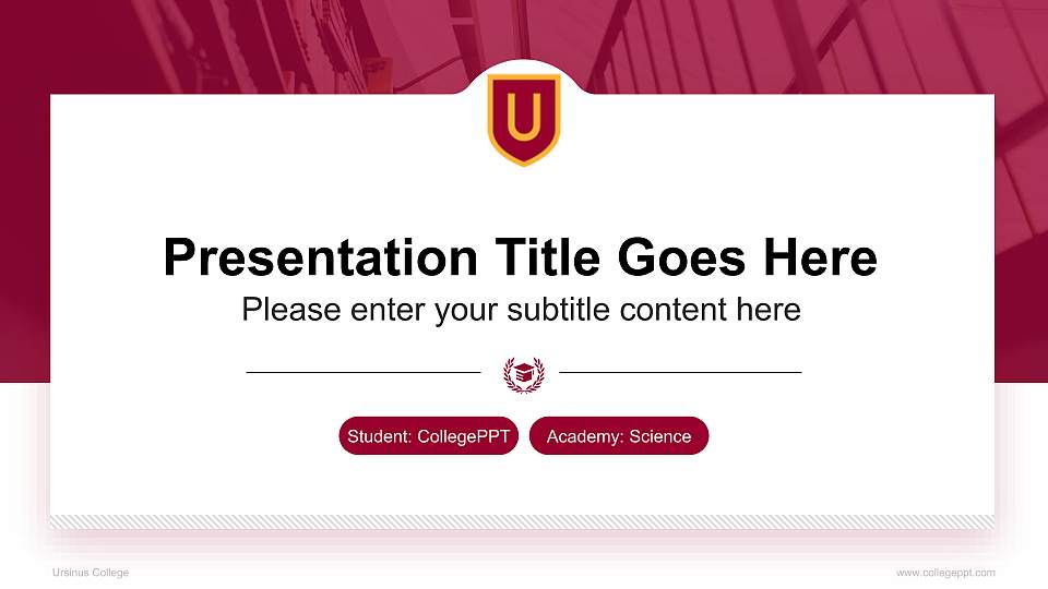 Ursinus College National Scholarship Defense PPT Template16:9 ratio PPT effect preview image