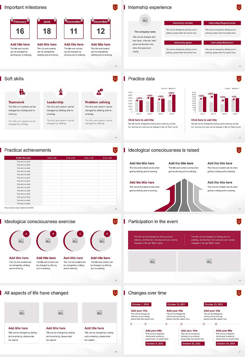 Ursinus College National Scholarship Defense PPT Template16:9 ratio PPT effect preview image3