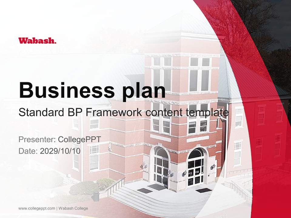 Wabash College Competition/Entrepreneurship Contest PPT Template4:3 ratio PPT effect preview image9