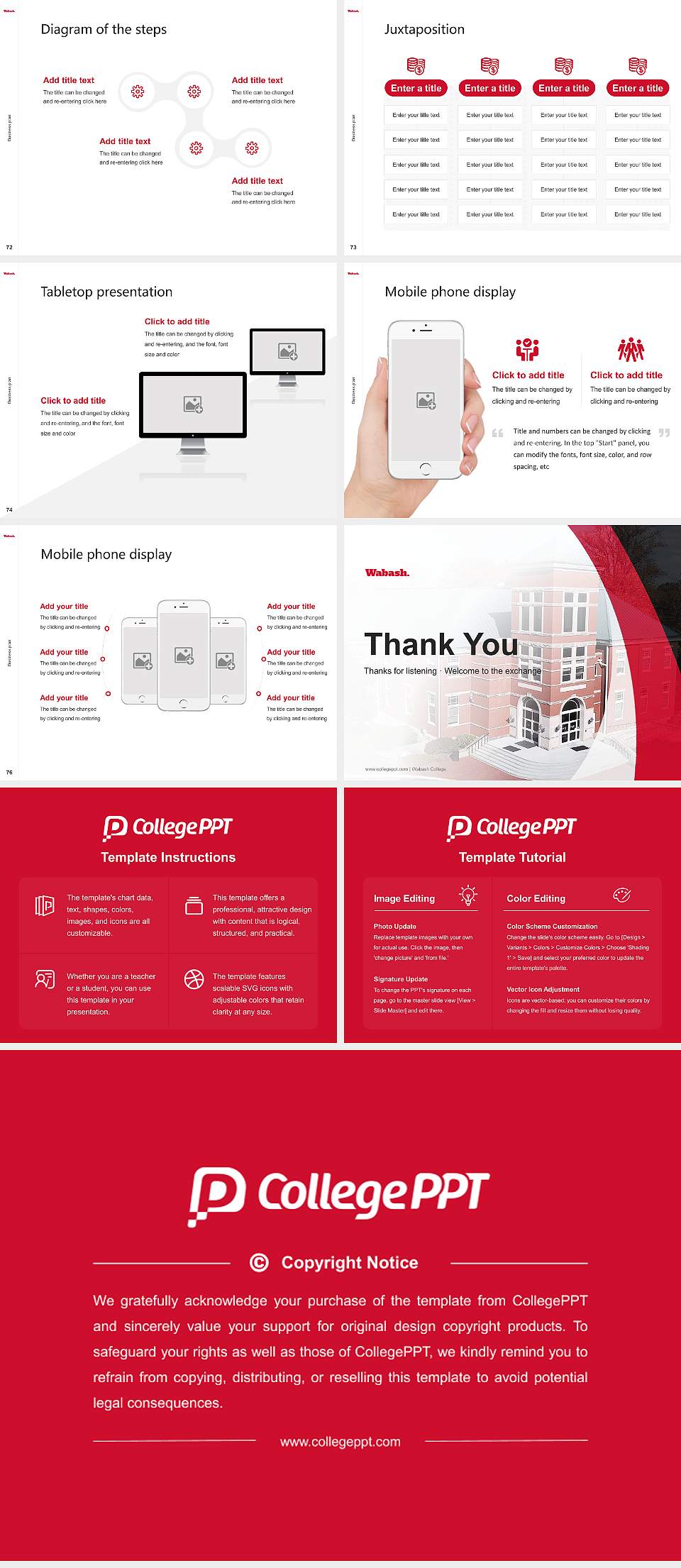 Wabash College Competition/Entrepreneurship Contest PPT Template4:3 ratio PPT effect preview image9