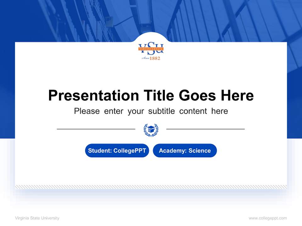 Virginia State University National Scholarship Defense PPT Template4:3 ratio PPT effect preview image4