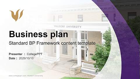 Waldorf University Competition/Entrepreneurship Contest PPT Template