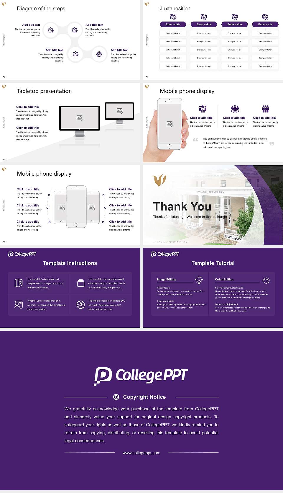 Waldorf University Competition/Entrepreneurship Contest PPT Template16:9 ratio PPT effect preview image9
