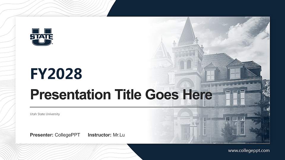 Utah State University Academic Presentation/Research Findings Report PPT Template16:9 ratio PPT effect preview image
