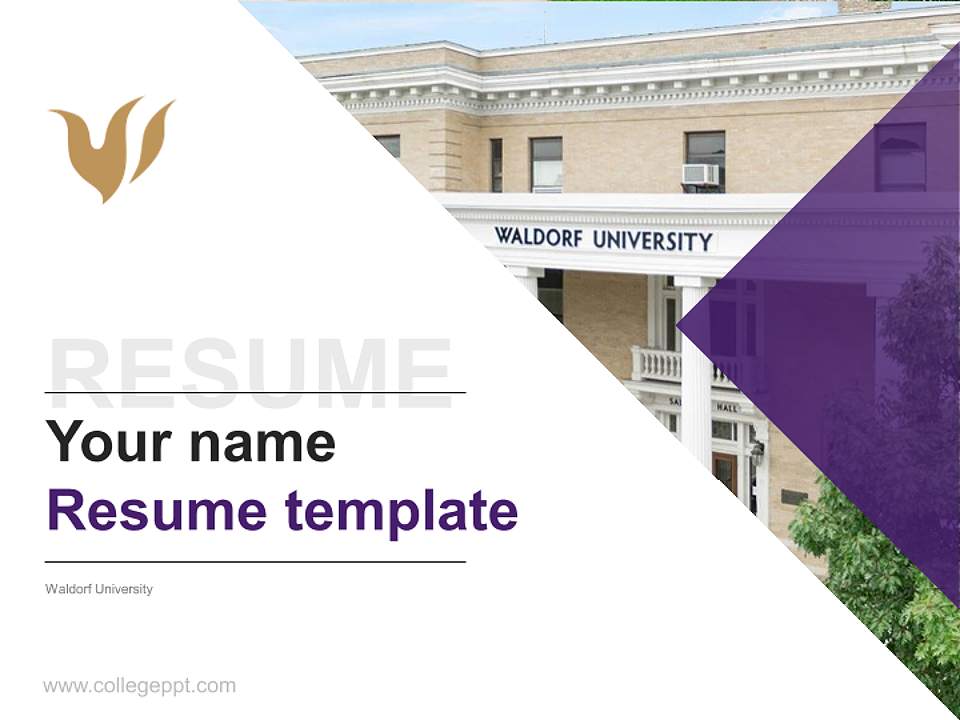 Waldorf University Resume PPT Template4:3 ratio PPT effect preview image5