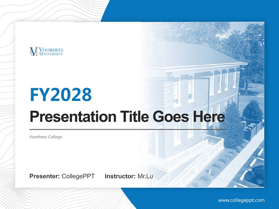 Voorhees College Academic Presentation/Research Findings Report PPT Template4:3 ratio PPT effect preview image5