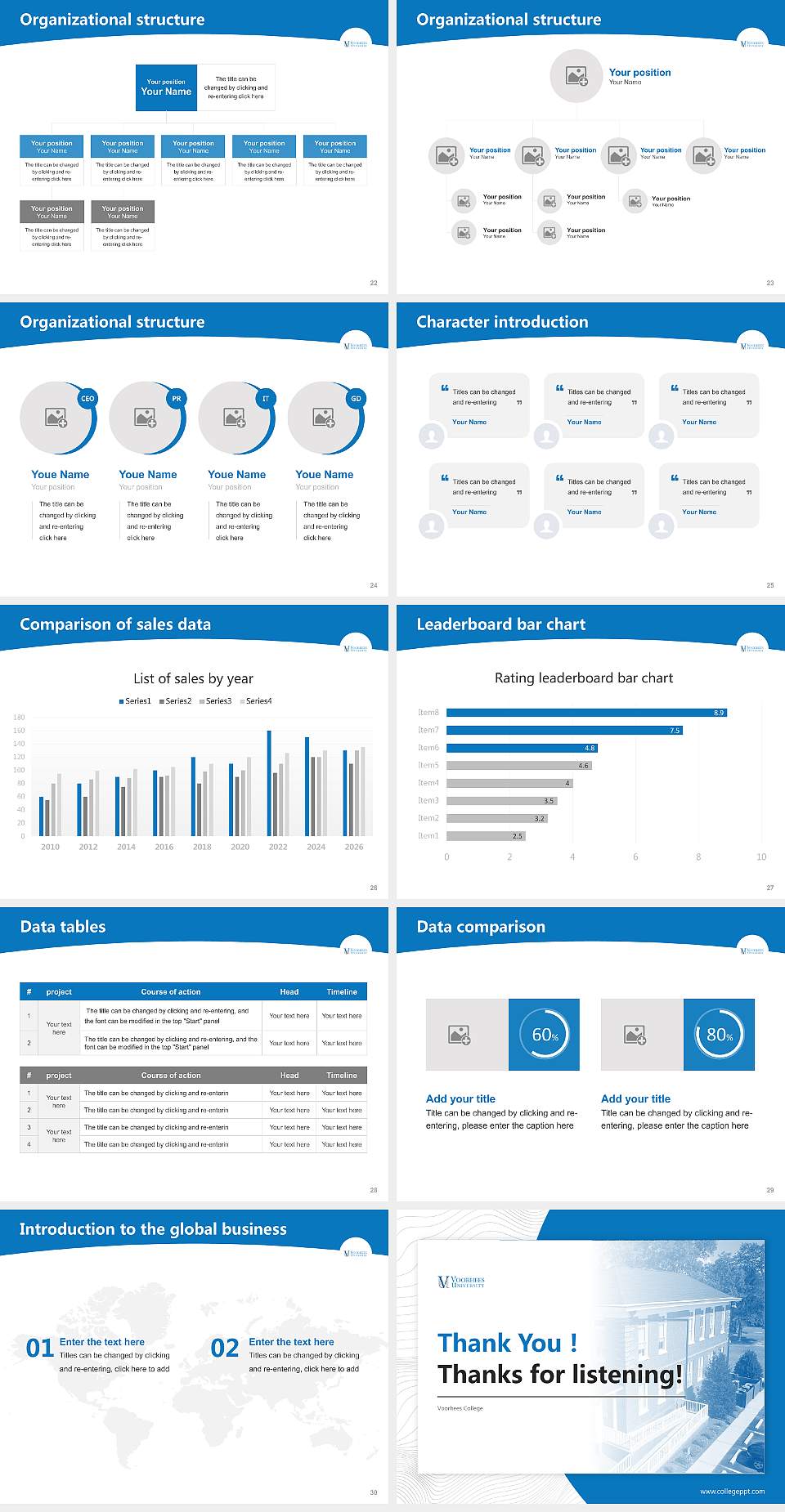Voorhees College Academic Presentation/Research Findings Report PPT Template4:3 ratio PPT effect preview image4