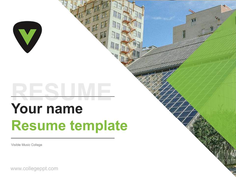 Visible Music College Resume PPT Template4:3 ratio PPT effect preview image5