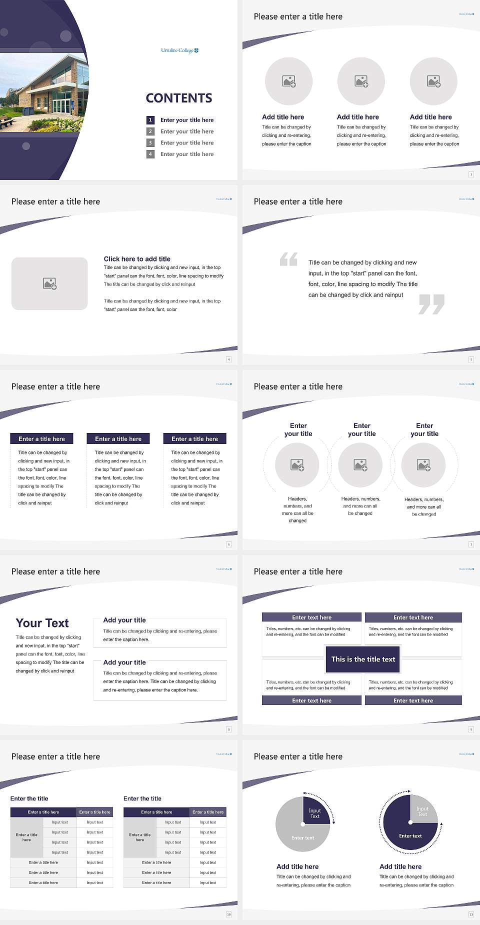 Ursuline College Course/Courseware Creation PPT Template4:3 ratio PPT effect preview image2