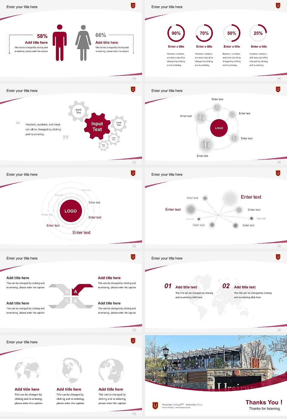 Ursinus College Course/Courseware Creation PPT Template16:9 ratio PPT effect preview image4