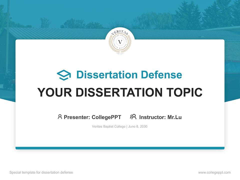 Veritas Baptist College Graduation Thesis Defense PPT Template4:3 ratio PPT effect preview image7