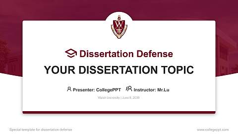 Walsh University Graduation Thesis Defense PPT Template