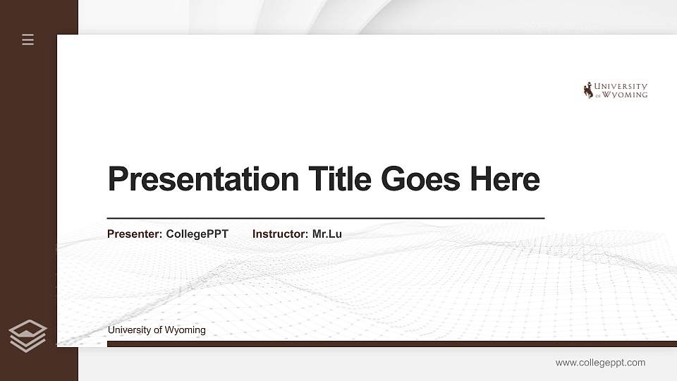 University of Wyoming Thesis Proposal/Graduation Defense PPT Template16:9 ratio PPT effect preview image