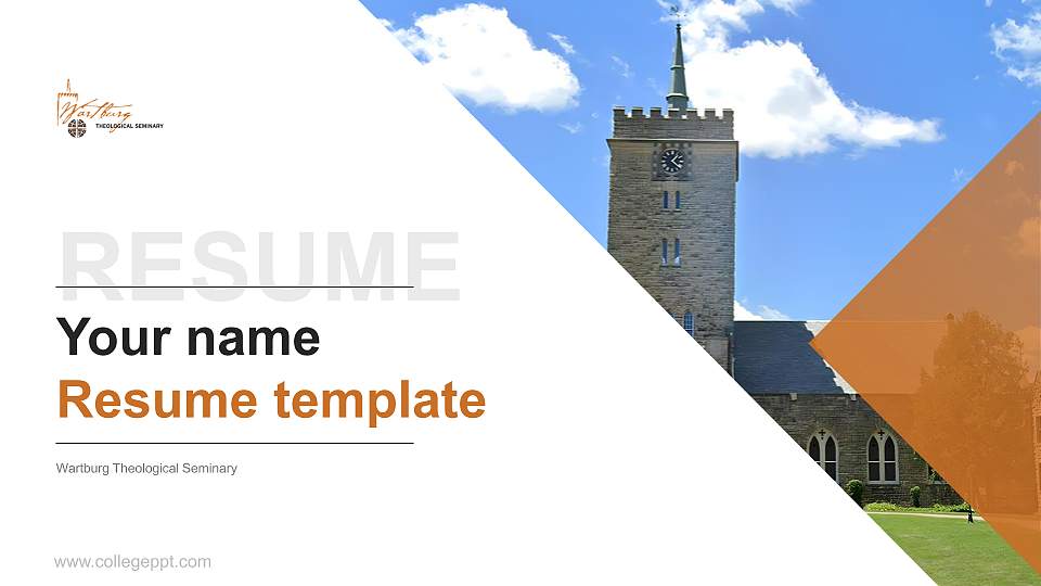 Wartburg Theological Seminary Resume PPT Template16:9 ratio PPT effect preview image
