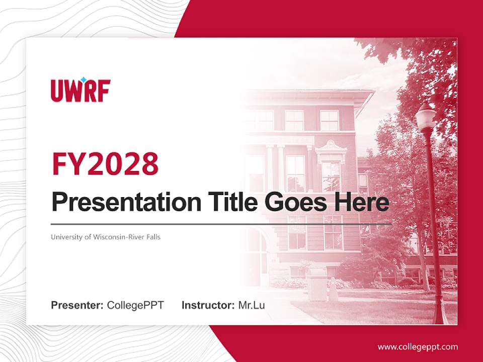 University of Wisconsin-River Falls Academic Presentation/Research Findings Report PPT Template4:3 ratio PPT effect preview image5