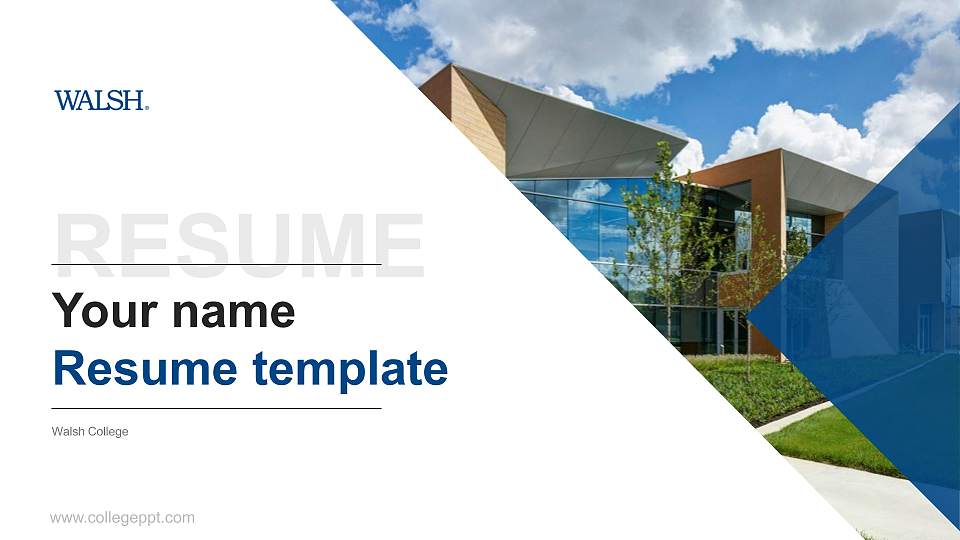 Walsh College Resume PPT Template16:9 ratio PPT effect preview image