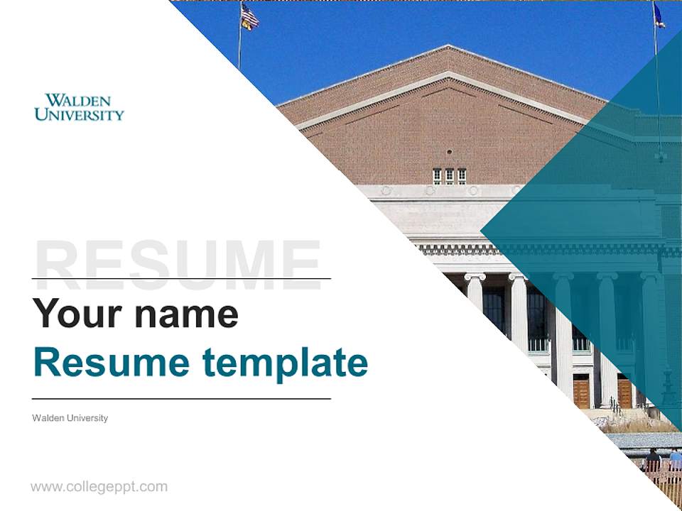 Walden University Resume PPT Template4:3 ratio PPT effect preview image5