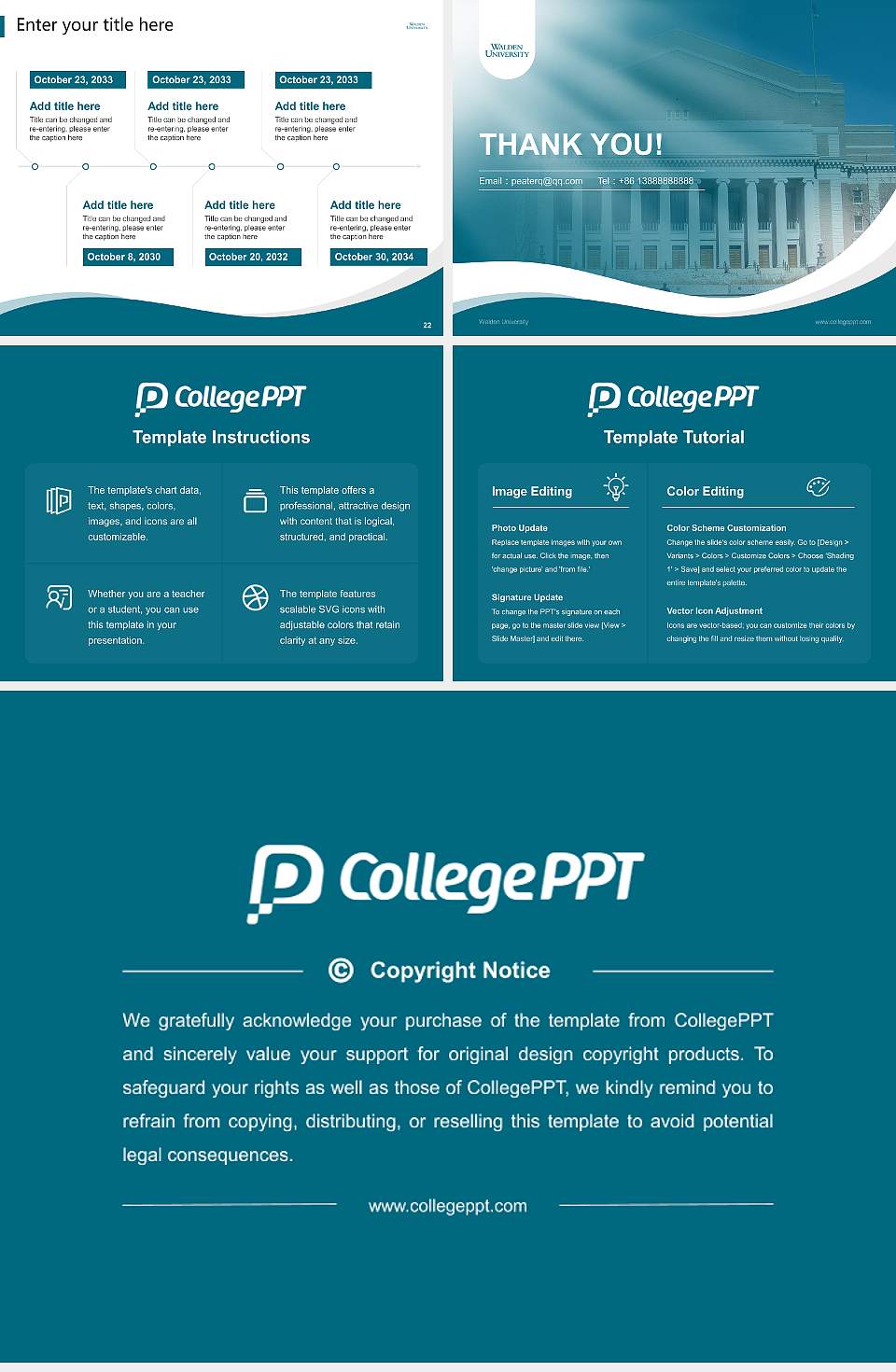 Walden University Lecture Sharing and Networking Event PPT Template4:3 ratio PPT effect preview image4