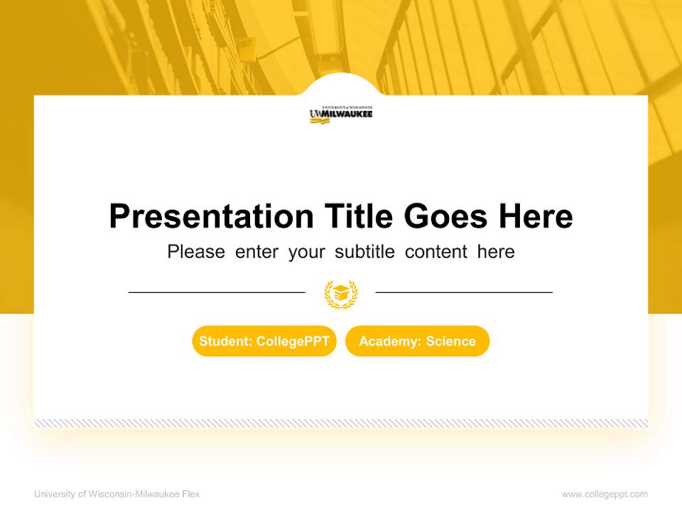 University of Wisconsin-Milwaukee Flex National Scholarship Defense PPT Template4:3 ratio PPT effect preview image4