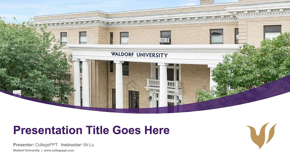 Waldorf University Course/Courseware Creation PPT Template16:9 ratio PPT effect preview image