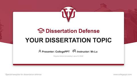 Virginia Union University Graduation Thesis Defense PPT Template