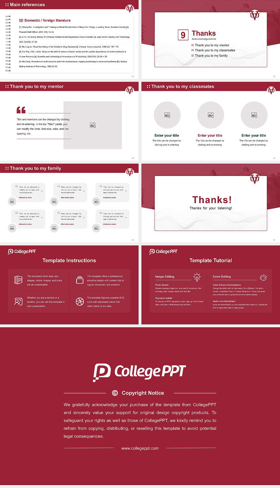 Virginia Union University Graduation Thesis Defense PPT Template16:9 ratio PPT effect preview image7