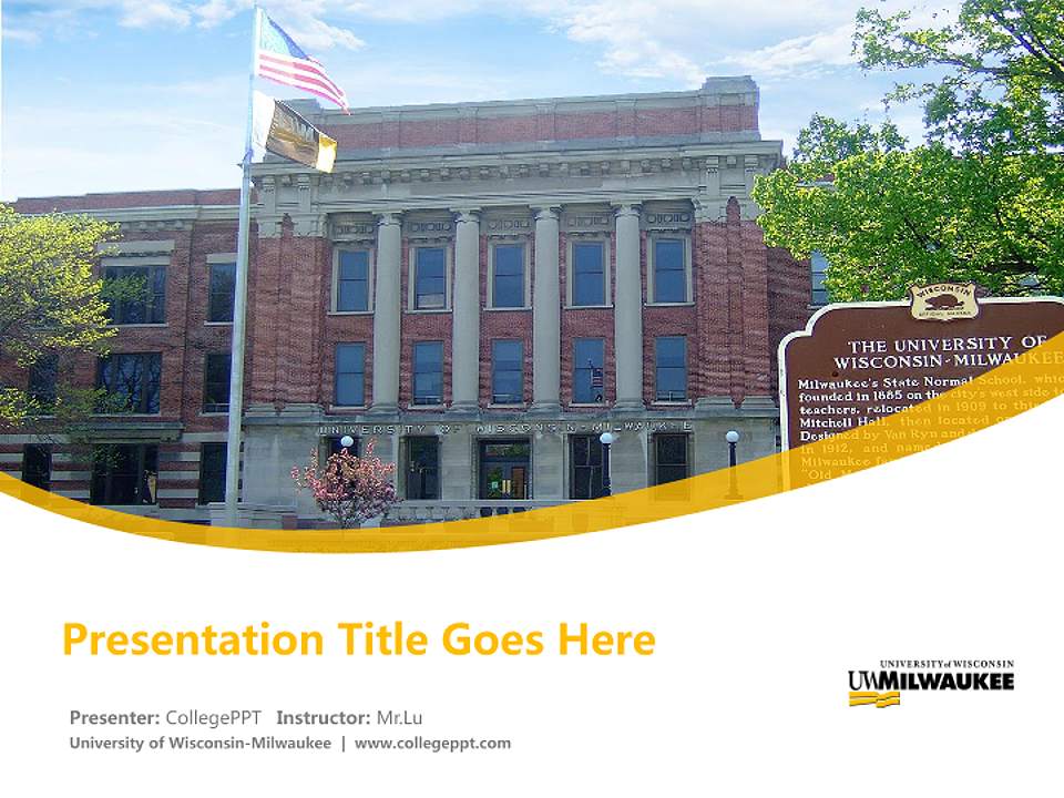 University of Wisconsin-Milwaukee Course/Courseware Creation PPT Template4:3 ratio PPT effect preview image5