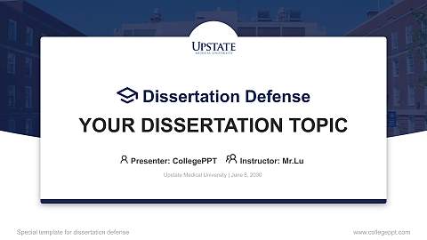 Upstate Medical University Graduation Thesis Defense PPT Template