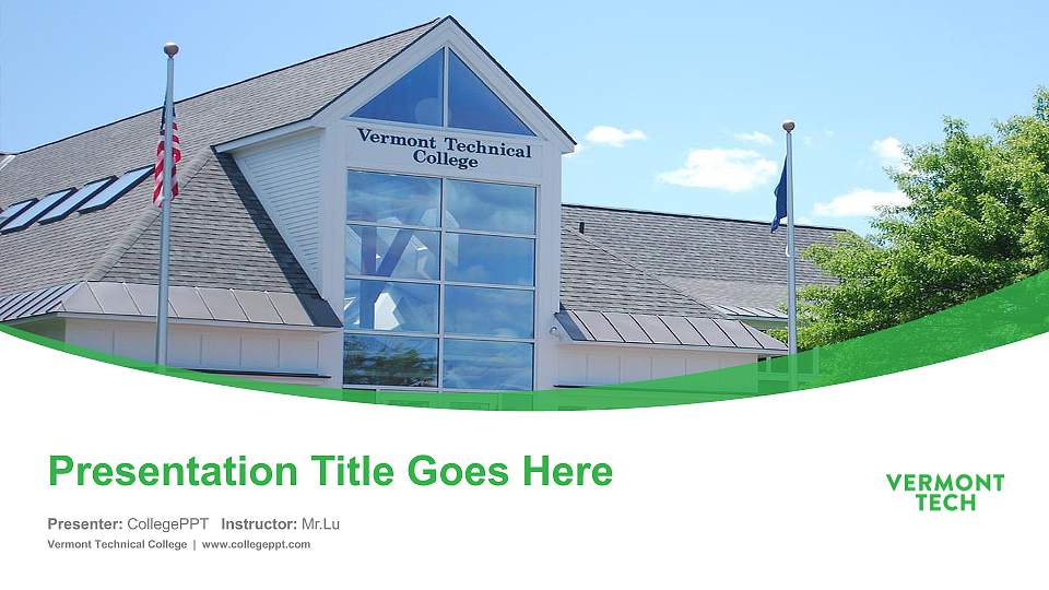 Vermont Technical College Course/Courseware Creation PPT Template16:9 ratio PPT effect preview image