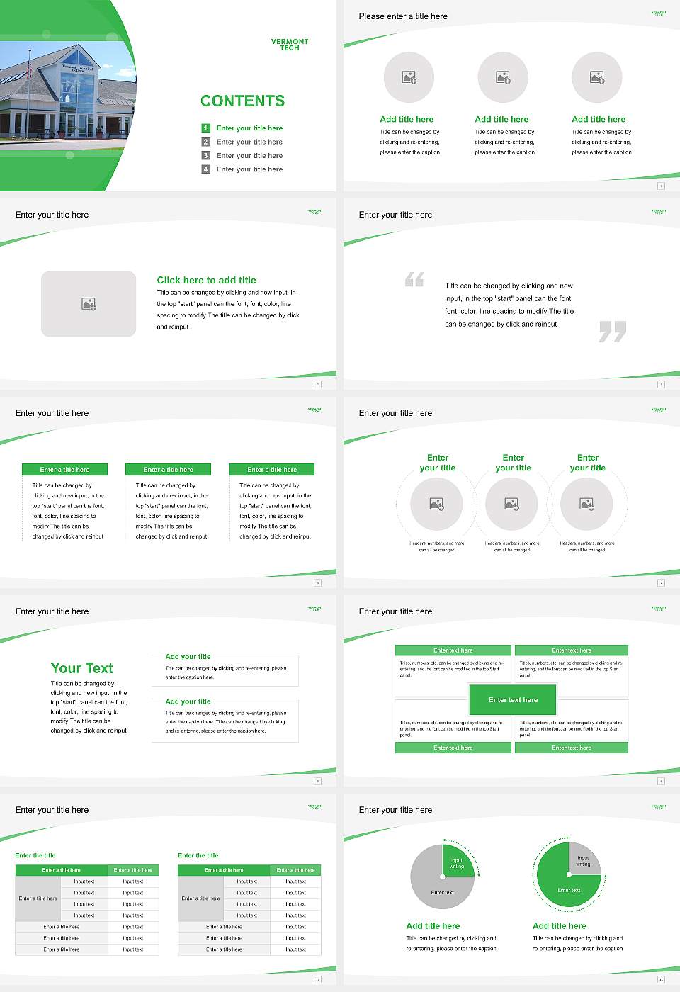 Vermont Technical College Course/Courseware Creation PPT Template16:9 ratio PPT effect preview image2
