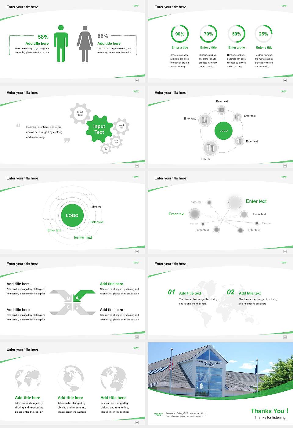 Vermont Technical College Course/Courseware Creation PPT Template16:9 ratio PPT effect preview image4