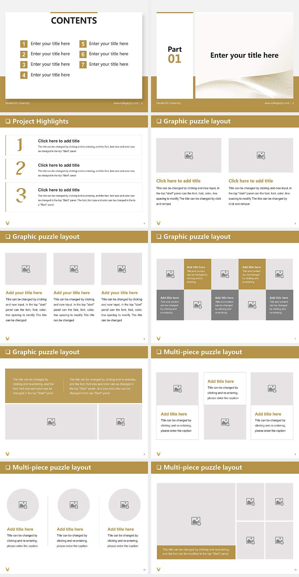 Vanderbilt University General Purpose PPT Template4:3 ratio PPT effect preview image2