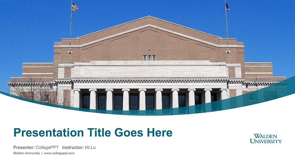 Walden University Course/Courseware Creation PPT Template16:9 ratio PPT effect preview image