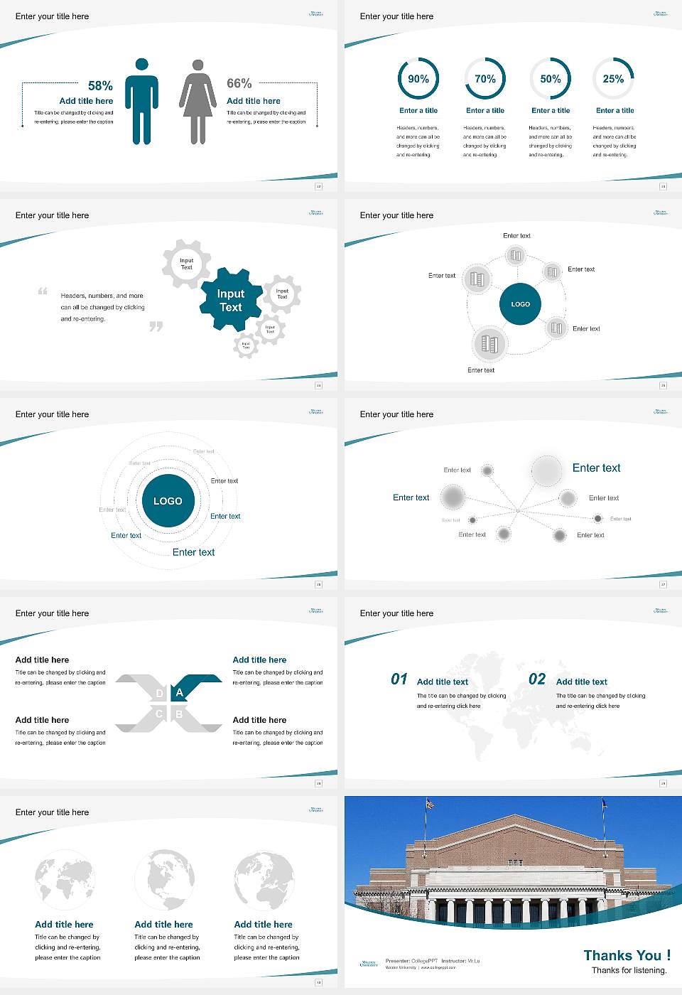 Walden University Course/Courseware Creation PPT Template16:9 ratio PPT effect preview image4