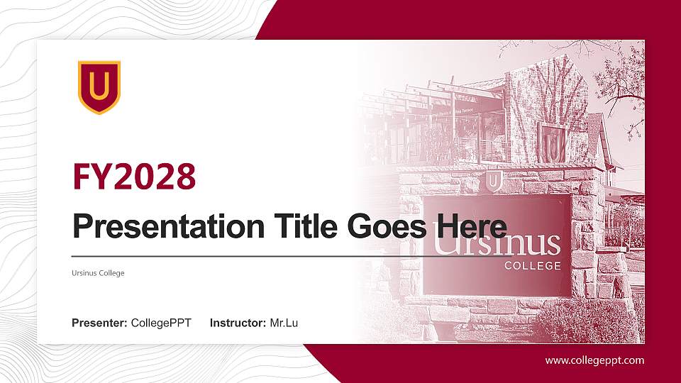 Ursinus College Academic Presentation/Research Findings Report PPT Template16:9 ratio PPT effect preview image