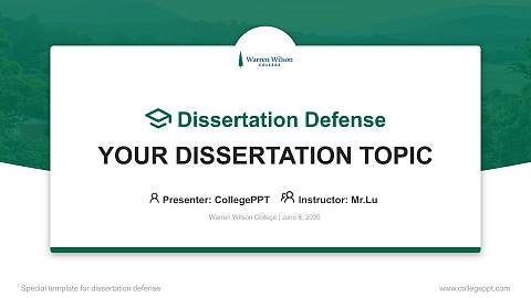 Warren Wilson College Graduation Thesis Defense PPT Template