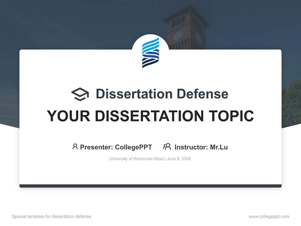 University of Wisconsin-Stout Graduation Thesis Defense PPT Template4:3 ratio PPT effect preview image7