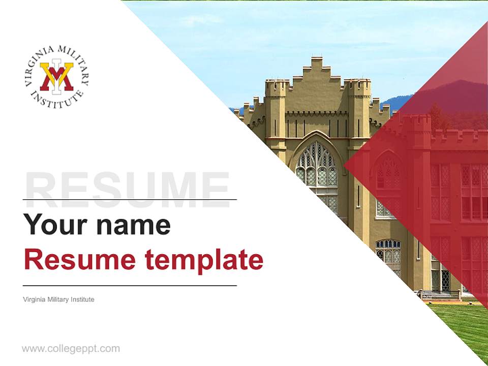 Virginia Military Institute Resume PPT Template4:3 ratio PPT effect preview image5