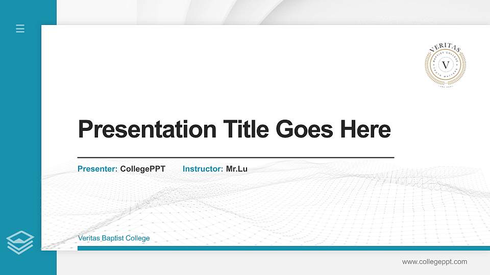 Veritas Baptist College Thesis Proposal/Graduation Defense PPT Template16:9 ratio PPT effect preview image