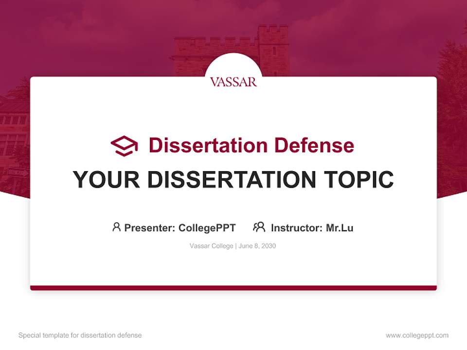 Vassar College Graduation Thesis Defense PPT Template4:3 ratio PPT effect preview image7