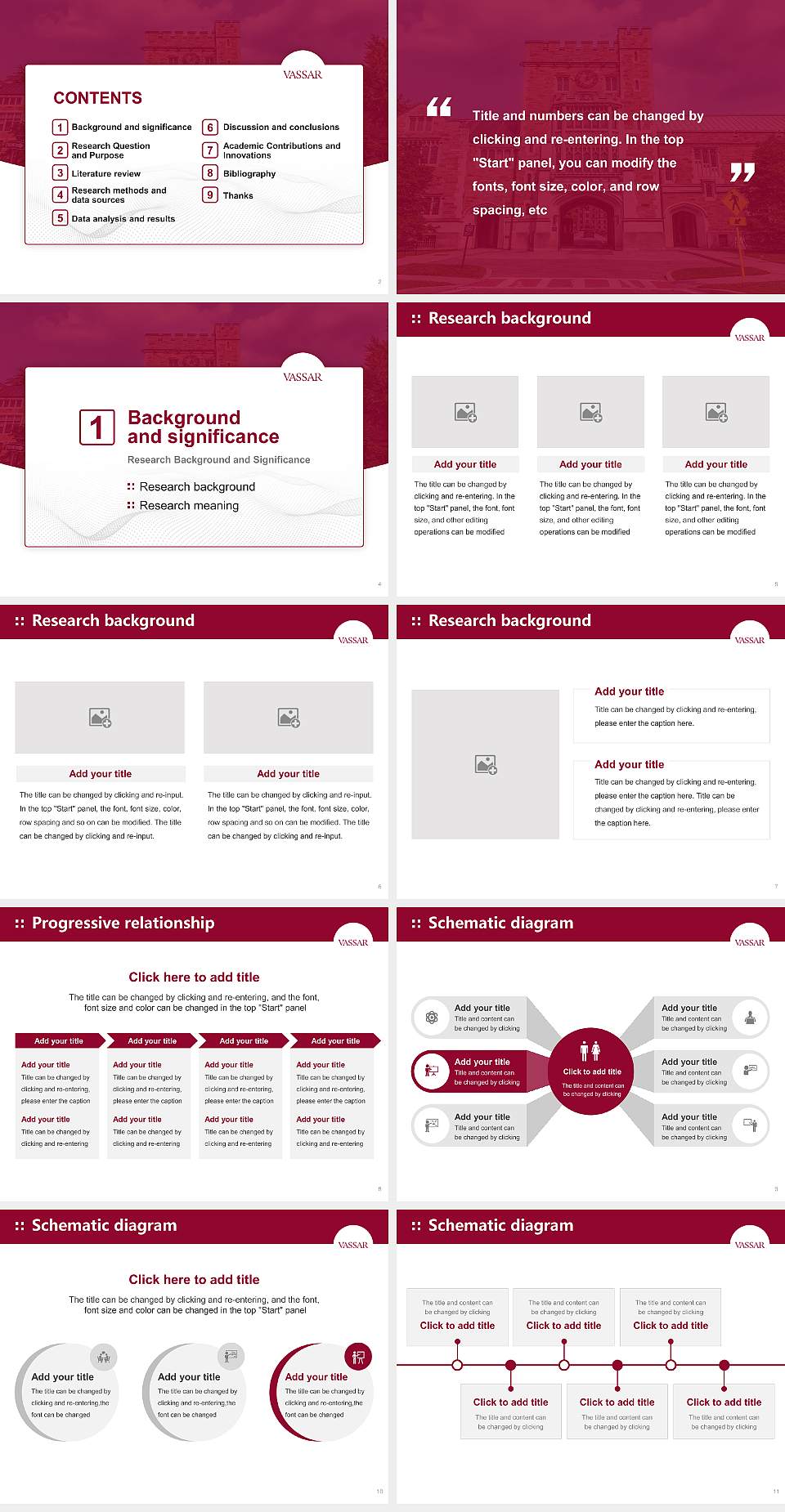 Vassar College Graduation Thesis Defense PPT Template4:3 ratio PPT effect preview image2