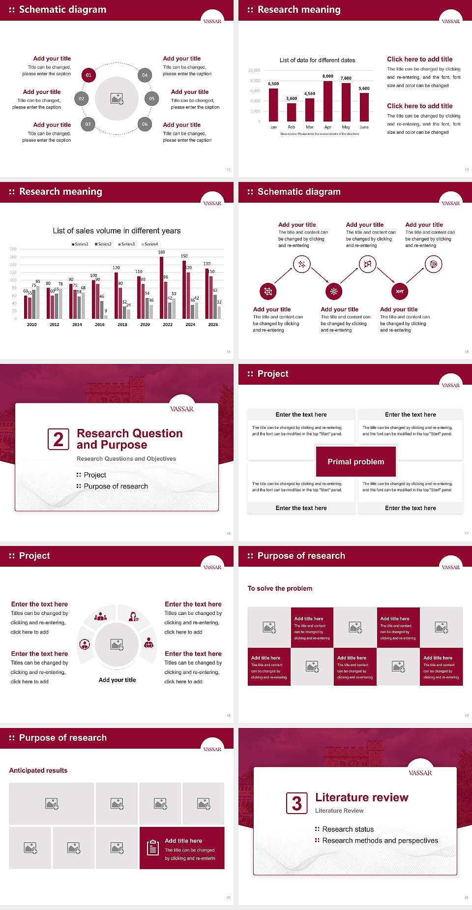 Vassar College Graduation Thesis Defense PPT Template4:3 ratio PPT effect preview image3