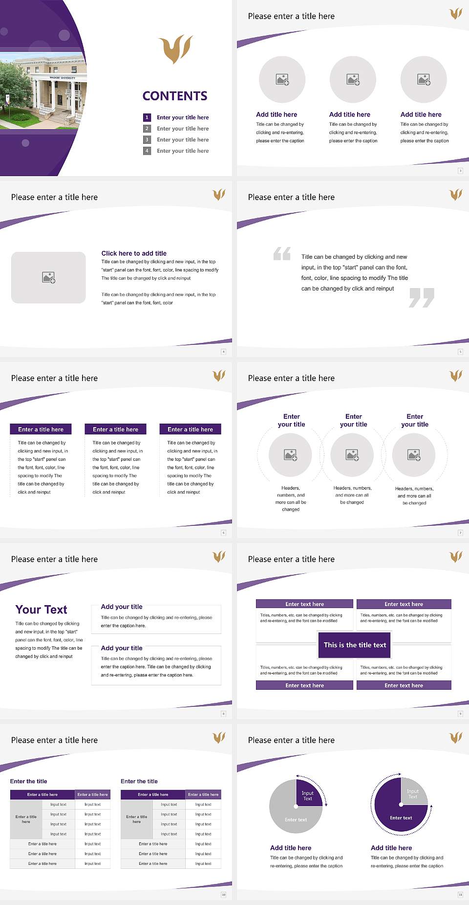 Waldorf University Course/Courseware Creation PPT Template4:3 ratio PPT effect preview image2