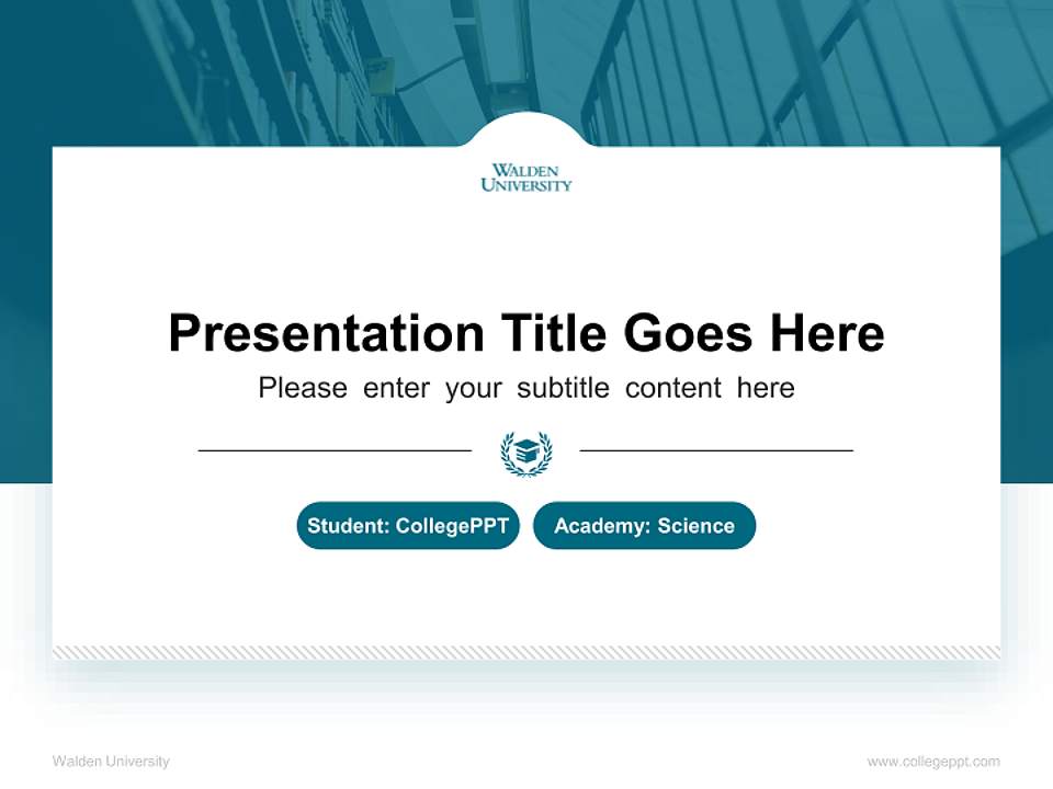 Walden University National Scholarship Defense PPT Template4:3 ratio PPT effect preview image4