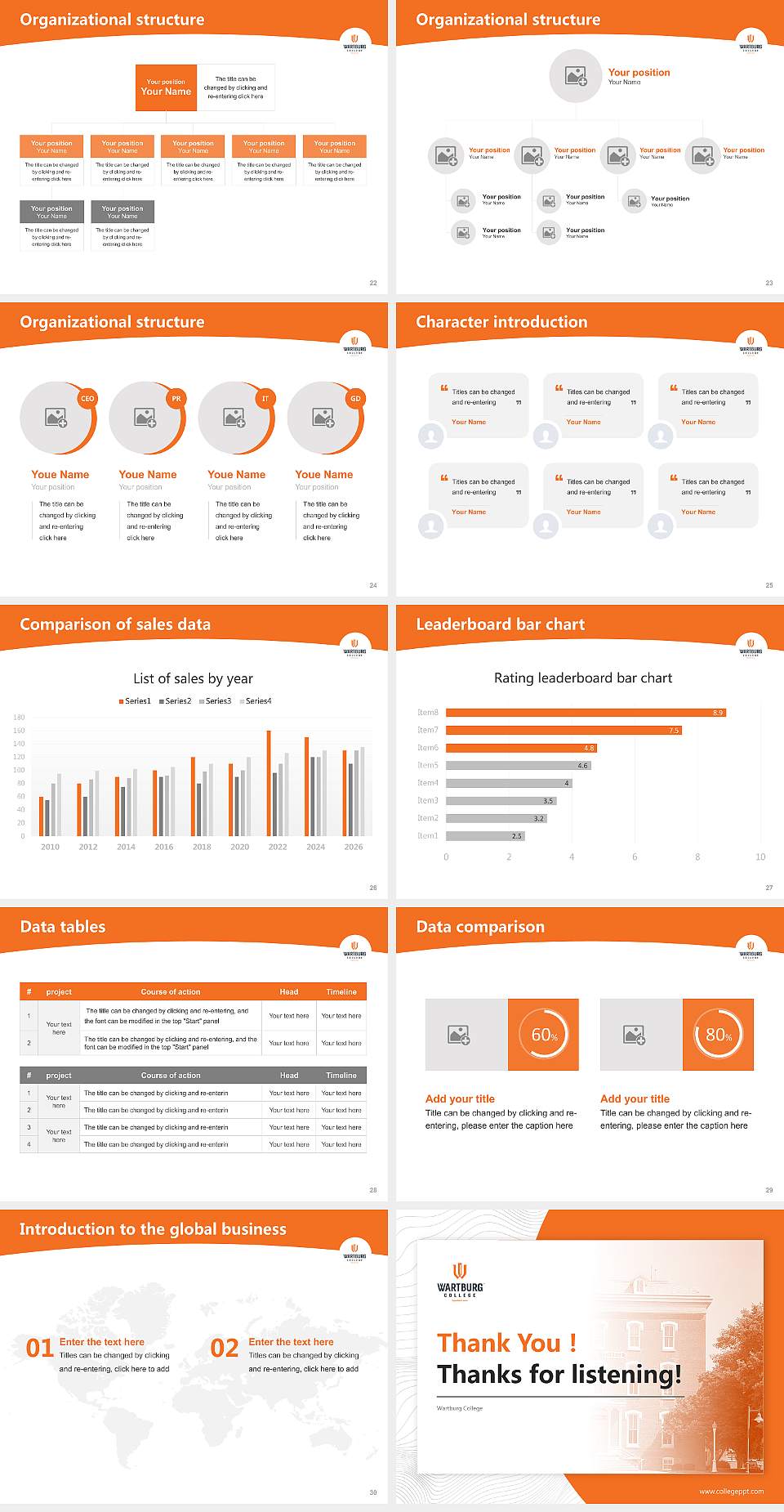 Wartburg College Academic Presentation/Research Findings Report PPT Template4:3 ratio PPT effect preview image4