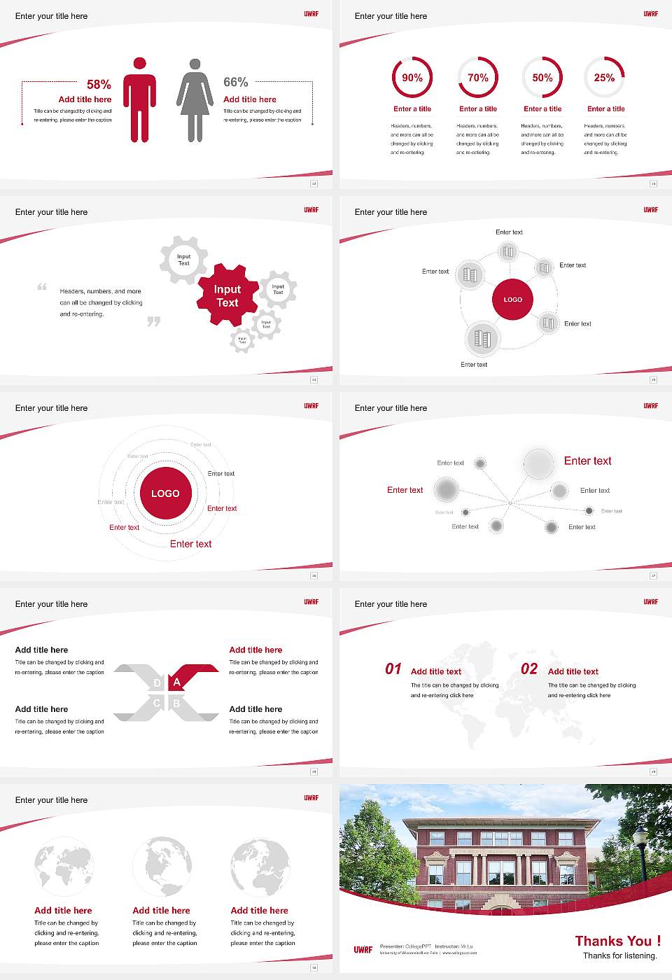 University of Wisconsin-River Falls Course/Courseware Creation PPT Template16:9 ratio PPT effect preview image4