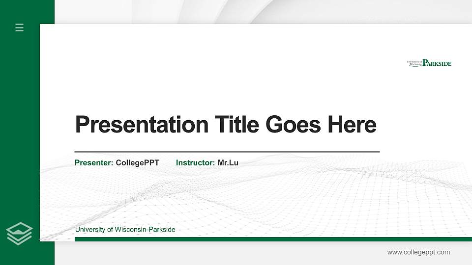 University of Wisconsin-Parkside Thesis Proposal/Graduation Defense PPT Template16:9 ratio PPT effect preview image