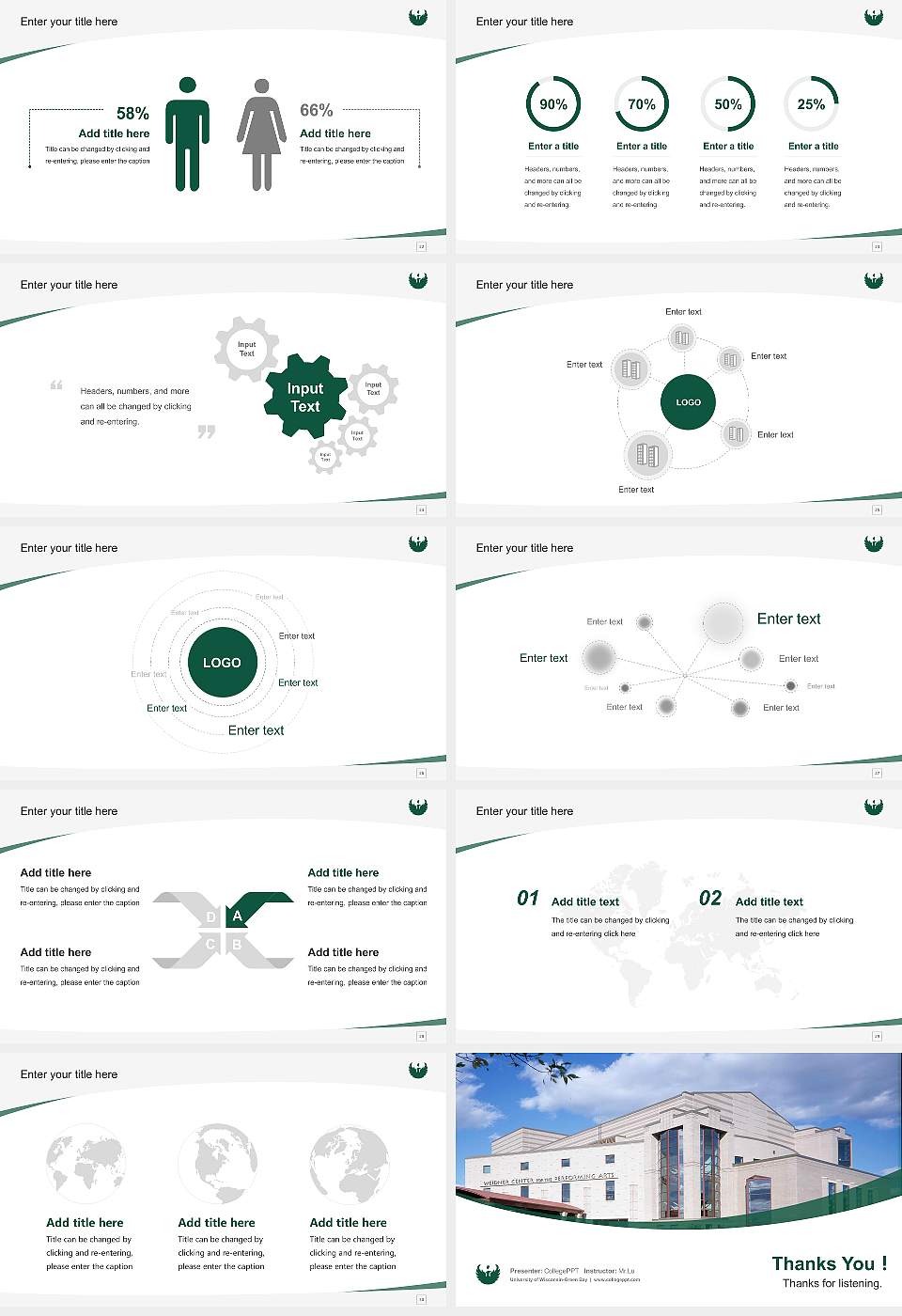 University of Wisconsin-Green Bay Course/Courseware Creation PPT Template16:9 ratio PPT effect preview image4