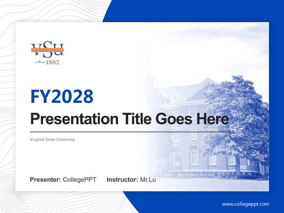 Virginia State University Academic Presentation/Research Findings Report PPT Template4:3 ratio PPT effect preview image5